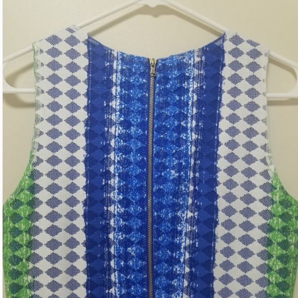 Gabby Skye Women's Sleeveless Stripe Printed Fit and Flare Cutout Dress - Picture 7 of 9